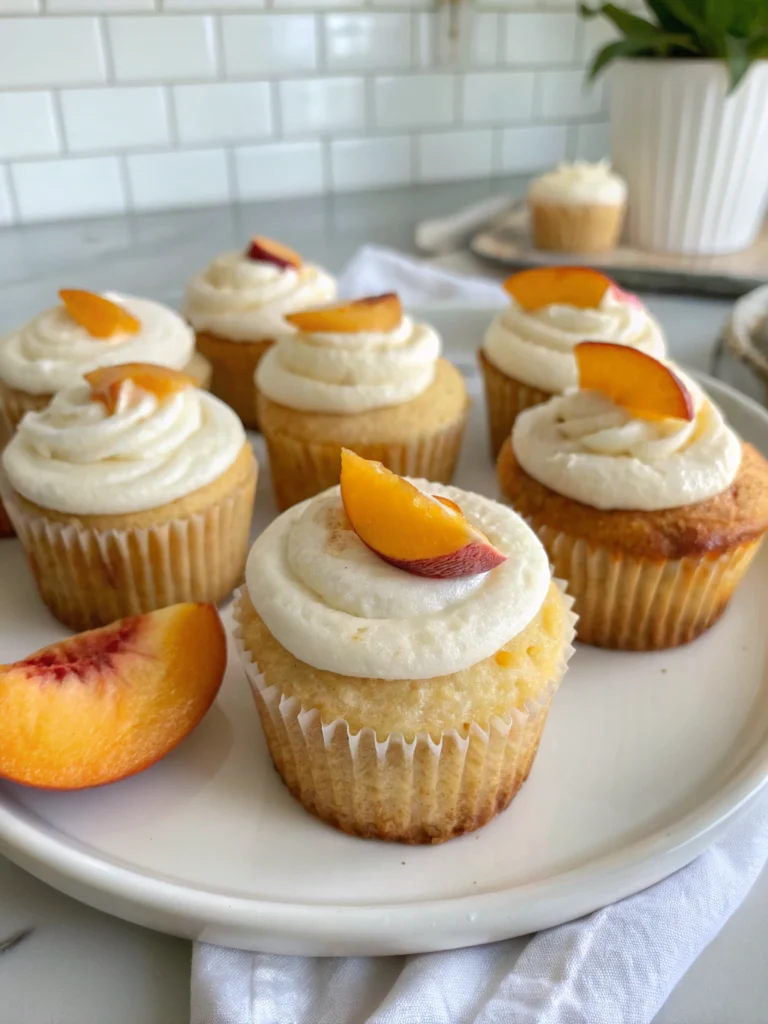 Honey Peach Cream Cheese Cupcakes