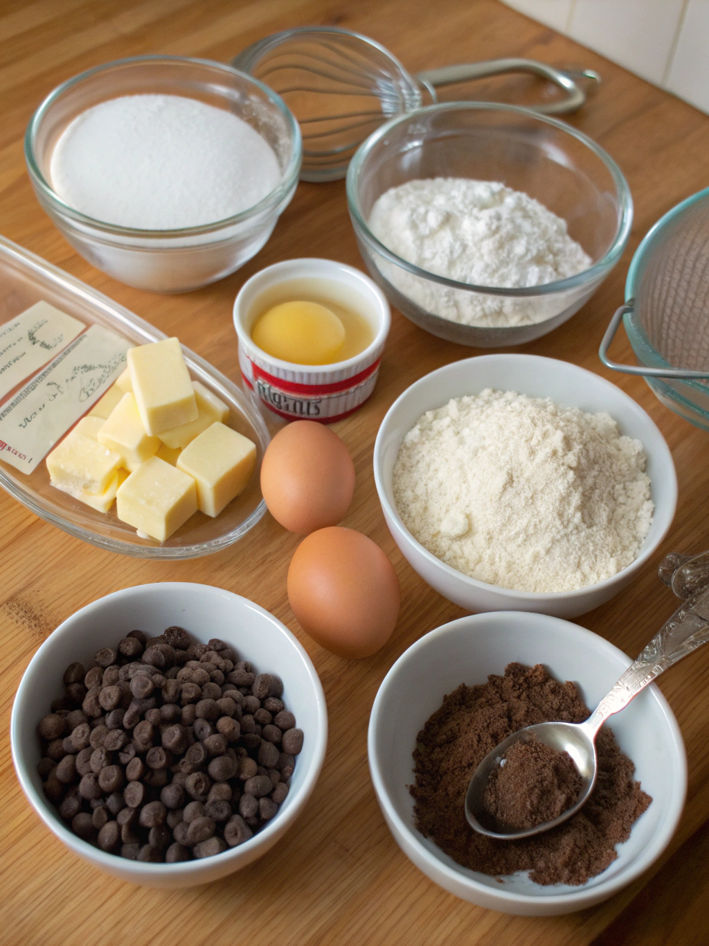 Ingredients for the best bite size cookies recipe